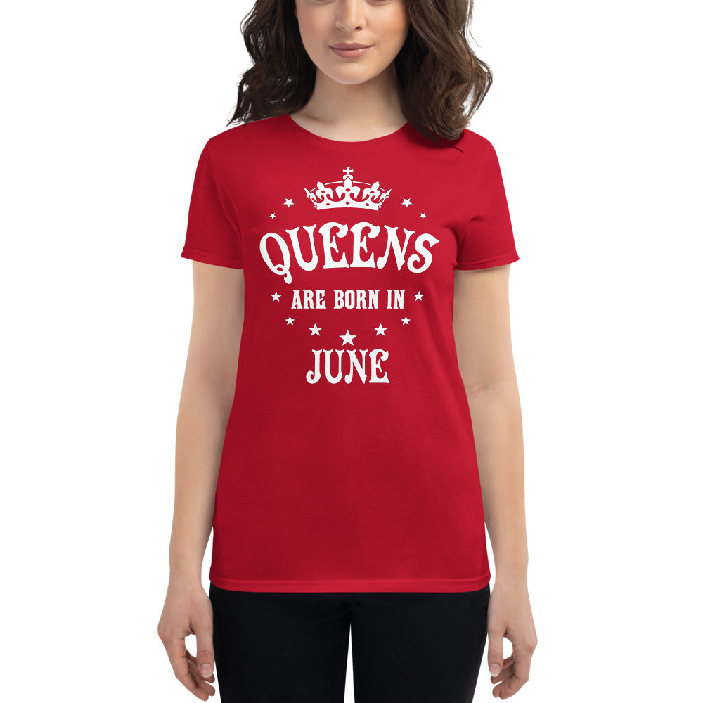 iberrys Birthday month T Shirt for Women |June Birthday Month tshirt | Half Sleeve T-Shirt | Round Neck T Shirt |Cotton T-Shirt for Women- (06)
