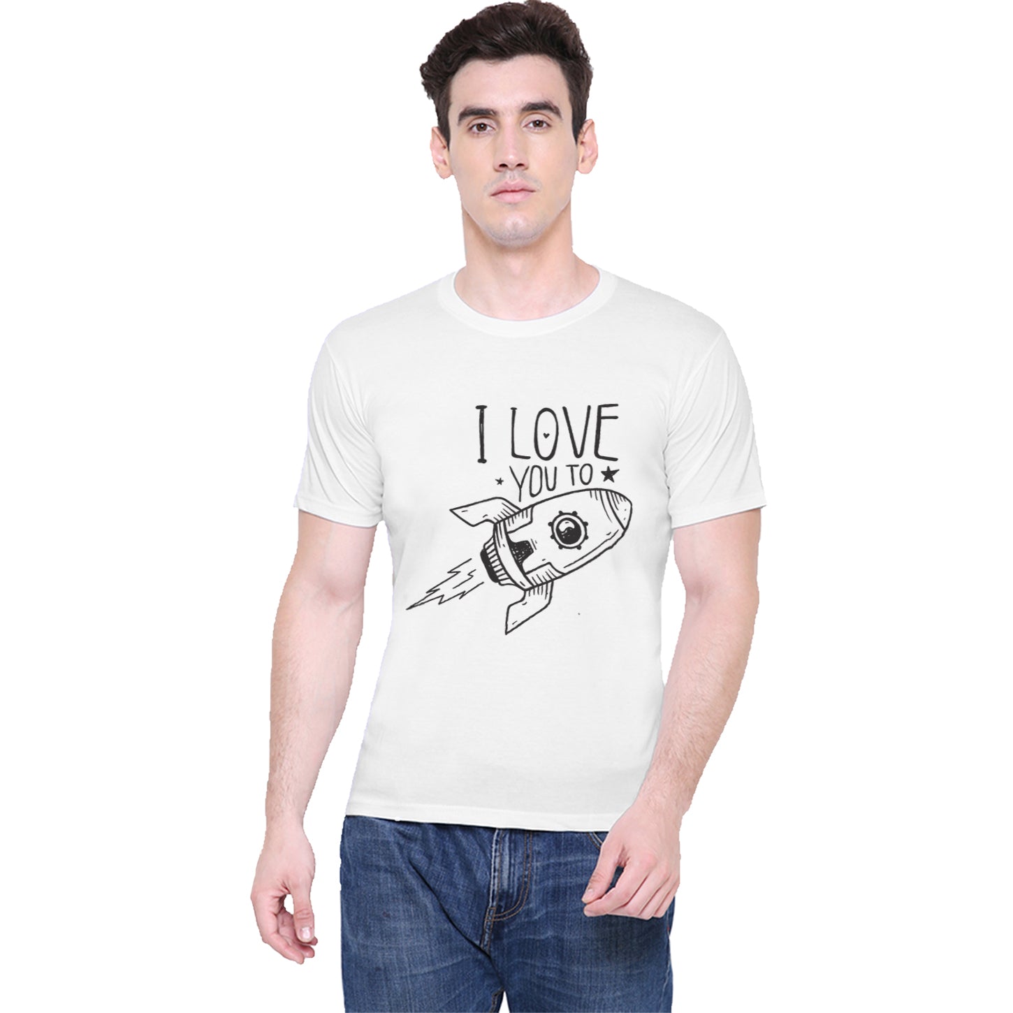 I love you to the moon & back matching Couple T shirts- White