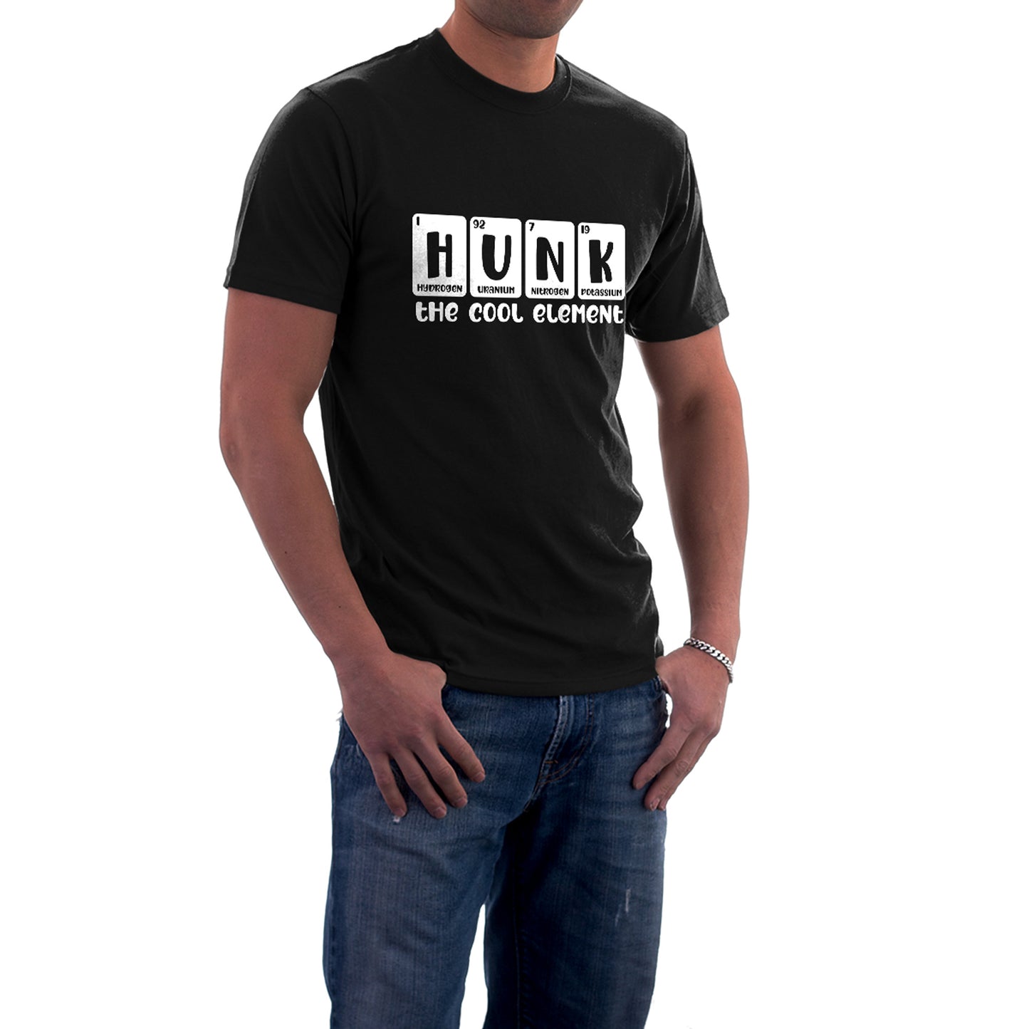 Hunk and Babe matching Couple T shirts- Black