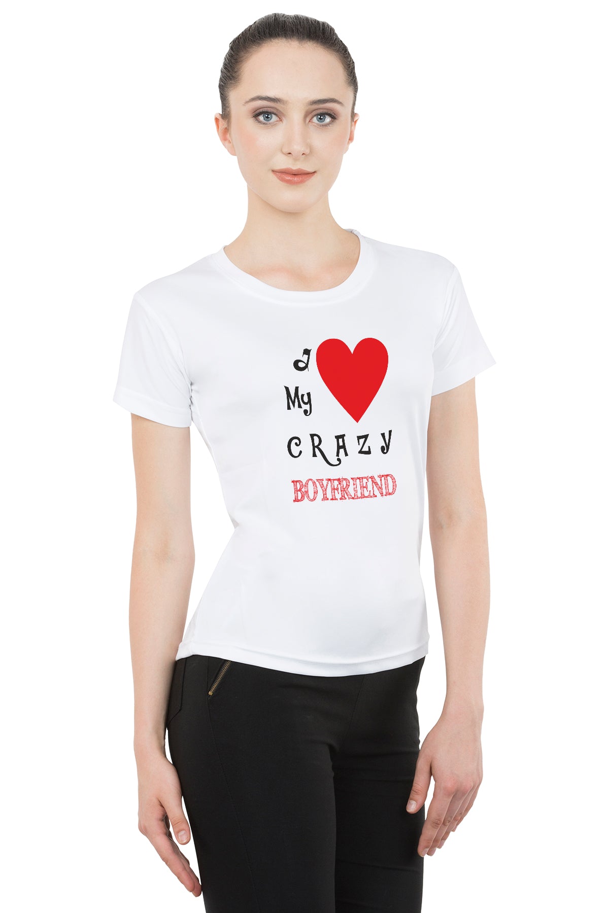 Crazy Love matching Couple T shirts- White