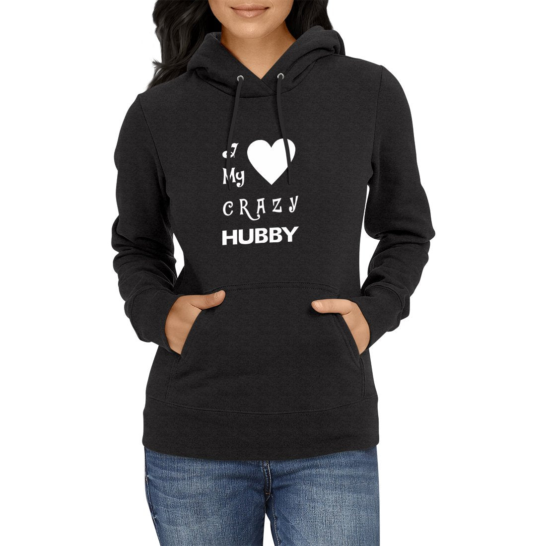 Crazy hubby / Crazy wifey Matching Couple Cute Sweatshirts | Couple Hoodies- Black