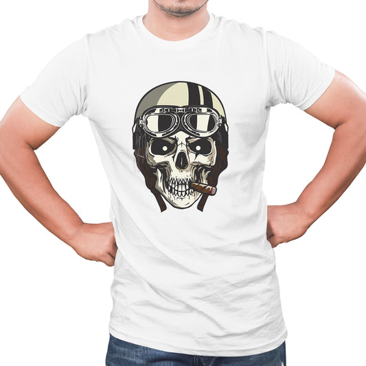 Ghost face graphic Biker t shirts -White