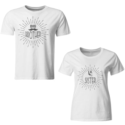 lil brother-big sister matching Sibling t shirts - white