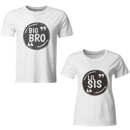 Big brother-lil sister matching Sibling t shirts - white