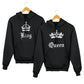 King Queen Matching Couple Cute Sweatshirts | Couple Hoodies- Black