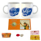 iberry's Set of 2 Rakhi with Raksha Bandhan Card and Roli Chawal and Coffee Mug 350 ml Combo for Men/Boys-03