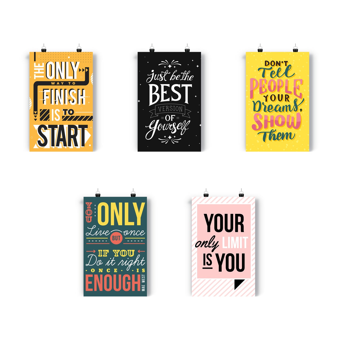 iberry's Motivational Quote Posters for Office and Student Room Walls |motivational posters (Size 28 x 43 CM, Pack of 10)-C