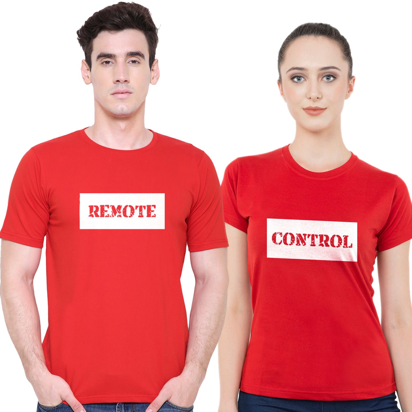 Remote Controlmatching Couple T shirts- Red