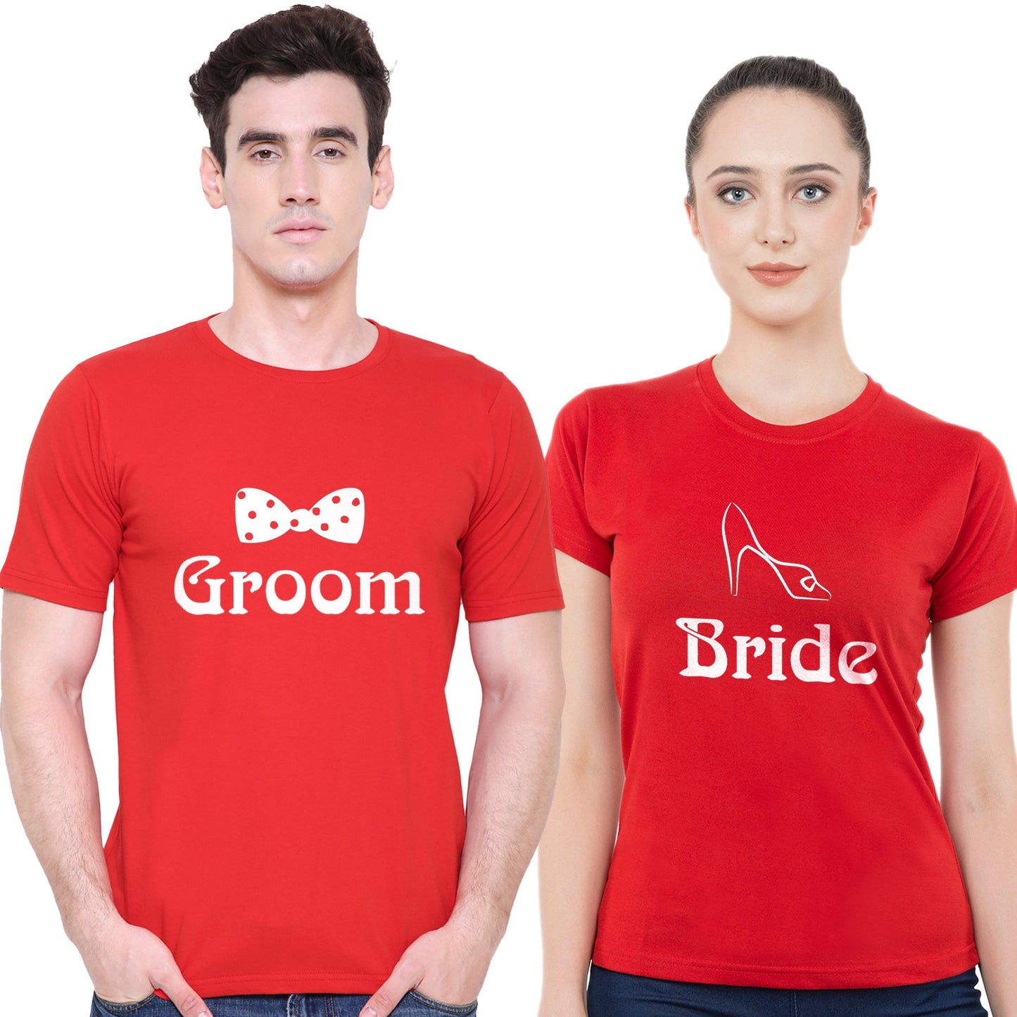 Bride Groom t shirt|wedding tshirts|Couple T shirts- Red 06