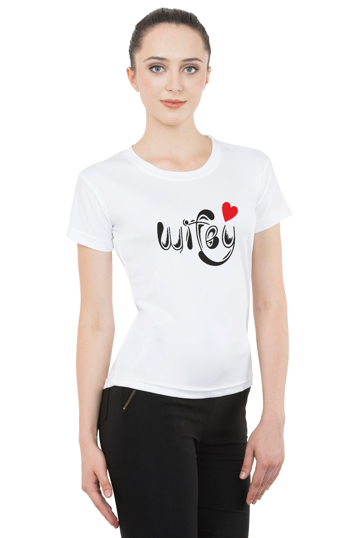 Hubby Wifey matching Couple T shirts- White