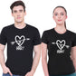 Heart Arrow matching Couple T shirts- Black