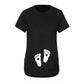 Baby Footsteps Print Maternity t shirt for women- Black