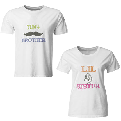 Big brother- Lil sister matching Sibling t shirts - white
